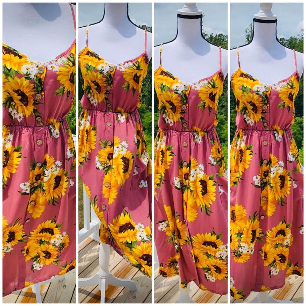 New with Tag Sunflower Dress with Pockets -S,M,L,XL-MESSAGE SIZE